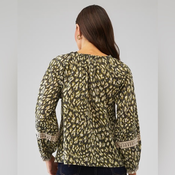 Cleobella Alicia Blouse Long Sleeve Organic Cotton Pattern - Small NWT - Picture 2 of 10